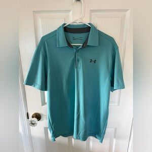 Under Armour Men's Teal Blue Polo Shirt size large